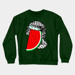 Watermelon Keffiyeh - Free Palestine - Half Wrap - Double-sided Crewneck Sweatshirt